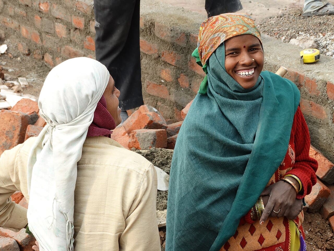 Women construction workers at a brick site in Amritsar